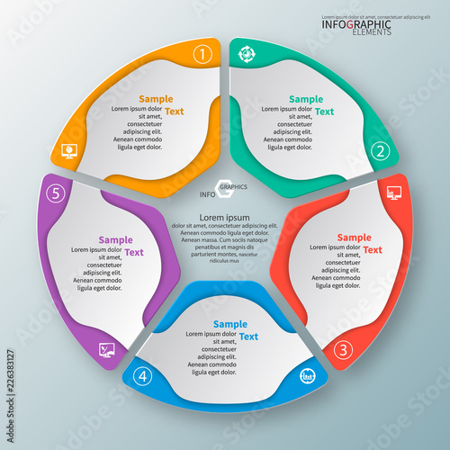 Abstract 3D Paper Infographics. Business template .Vector illustration