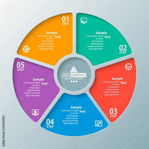 Abstract 3D Paper Infographics. Business template .Vector illustration