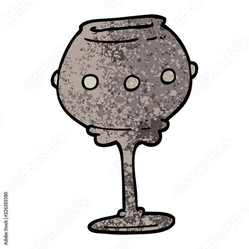 grunge textured illustration cartoon metal goblet
