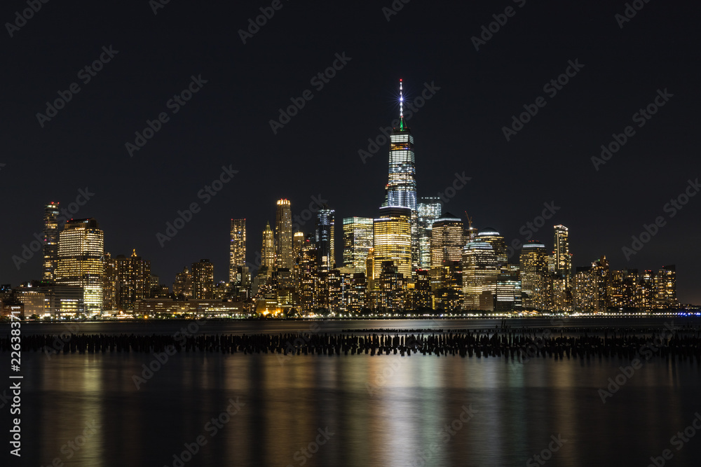 Vue de nuit de Manhattan, New York, Etats-Unis 