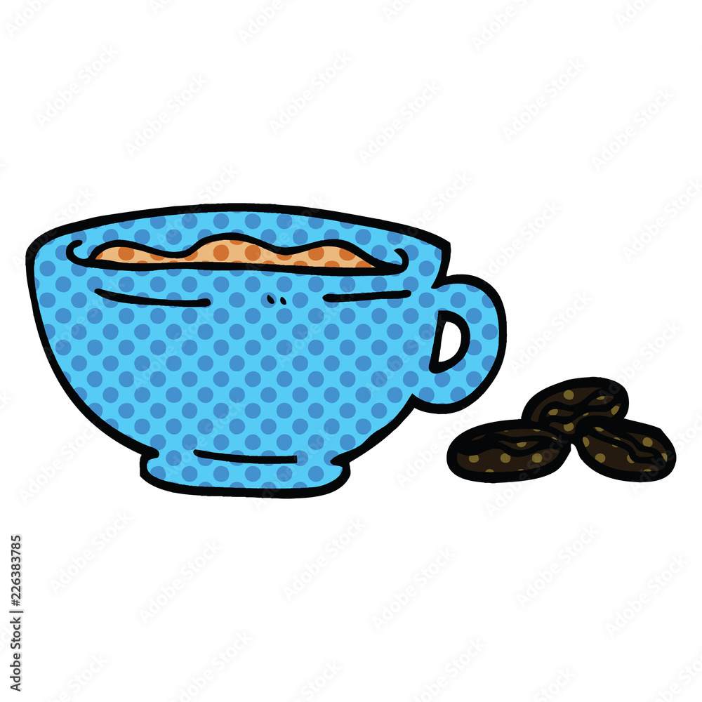 comic book style cartoon espresso cup comic book style cartoon espresso cup