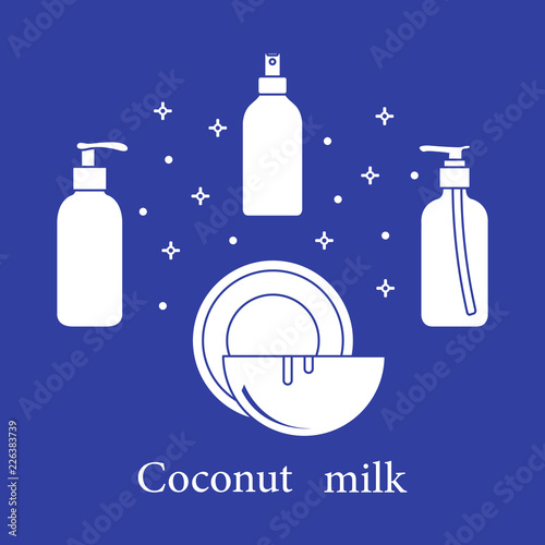 Coconut milk for cosmetics and care products.