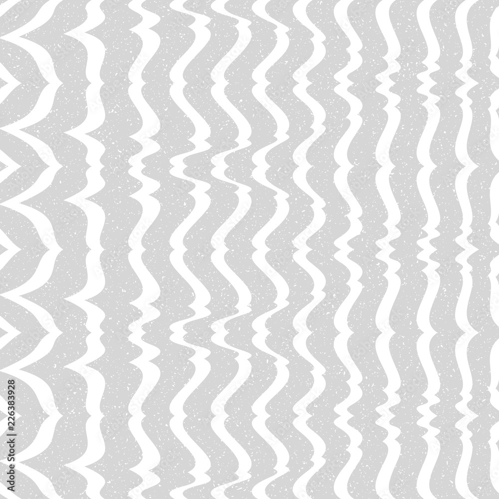 Abstract seamless pattern of lines and angles. Optical illusion of space distortion.