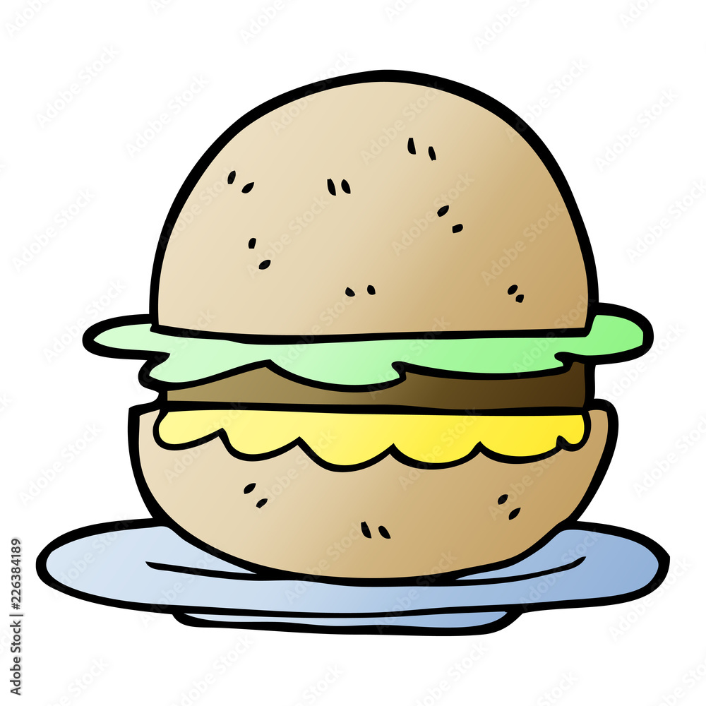 vector gradient illustration cartoon burger vector gradient illustration cartoon burger