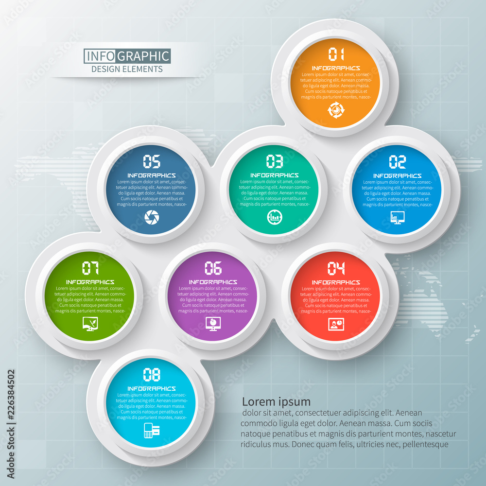 Fototapeta premium Abstract 3D Paper Infographics. Business template .Vector illustration
