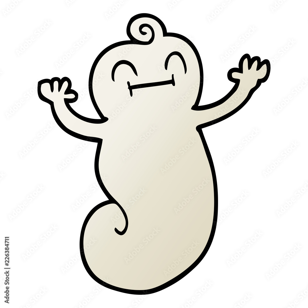 vector gradient illustration cartoon happy ghost vector gradient illustration cartoon happy ghost