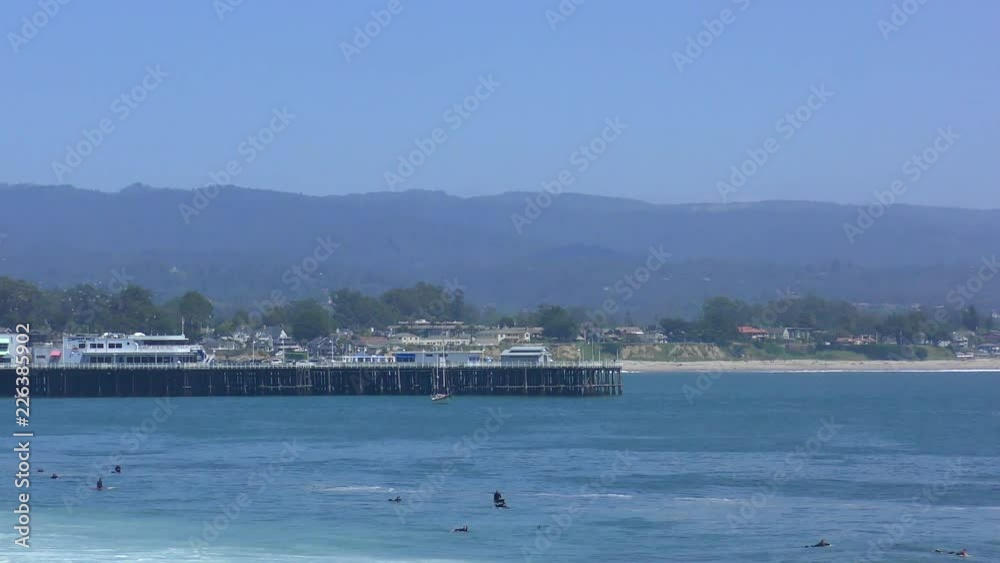 Santa Cruz, Steamer Lane West Side, California, USA. Steamer Lane is a famous surfing location in Santa Cruz, California. Santa Cruz, Steamer Lane West Side, California, USA. Steamer Lane is a famous surfing location in Santa Cruz, California.