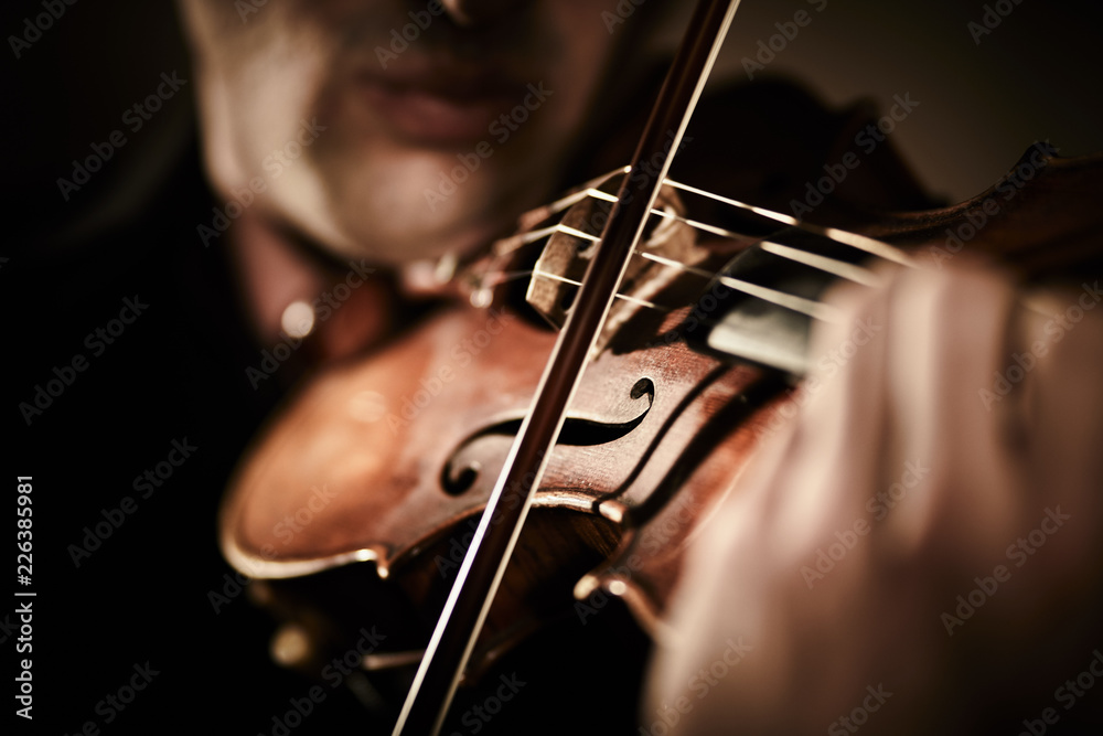 Violint play music on dark background musician Violint play music on dark background musician