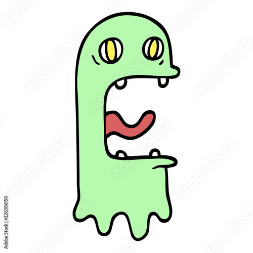hand drawn doodle style cartoon spooky ghost