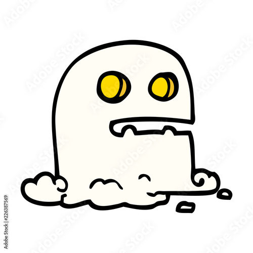 hand drawn doodle style cartoon spooky ghost