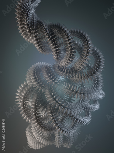 Abstract modern shape out of focus. 3d rendering