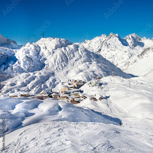 Landscape of Austrian ski village  St. Christoph. photo