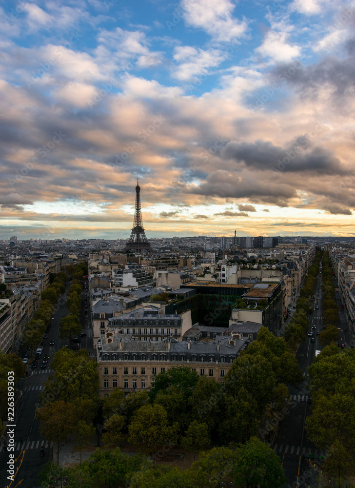 Fototapeta premium The Eiffel Tower during sunset