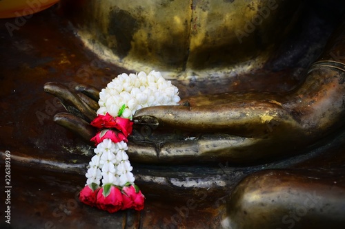 Bouquet for the worship of Buddha in Thai temple photo