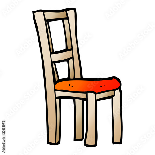 vector gradient illustration cartoon wooden chair