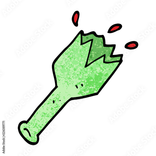 grunge textured illustration cartoon  smashed glass bottle