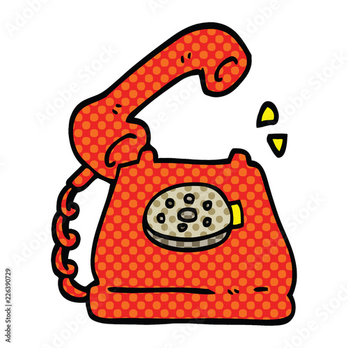 comic book style cartoon telephone ringing