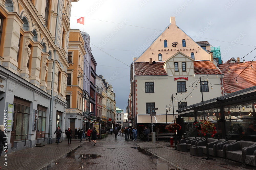 Riga street, Latvia.