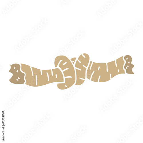 flat color illustration cartoon tied rope