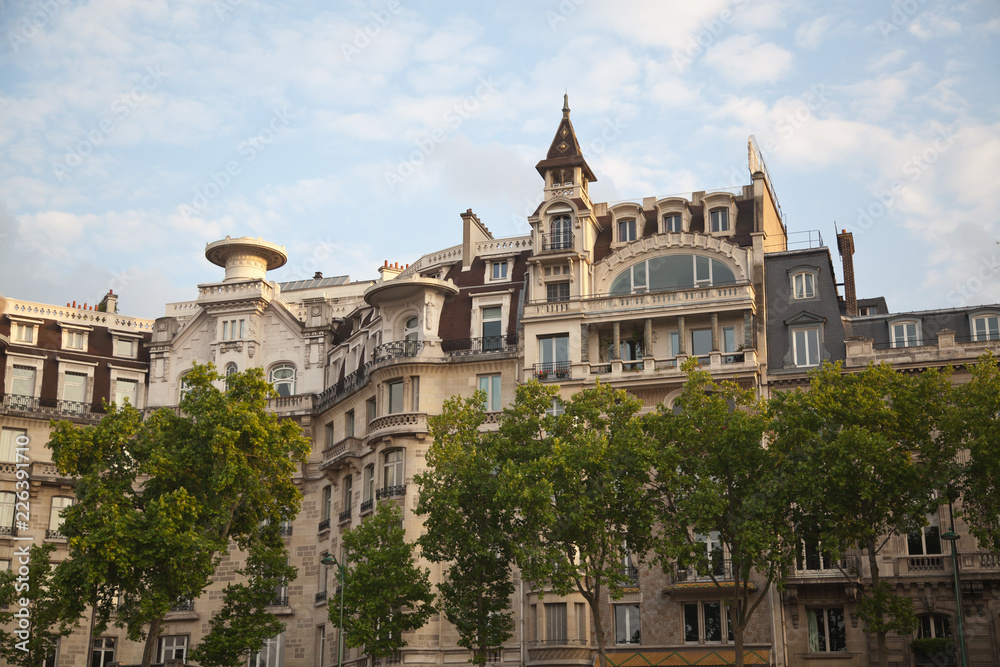 Typical apartment buildings in Paris ,France.