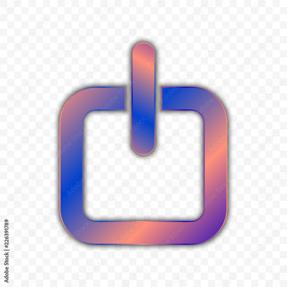 Power button in square design. Vector illustration on a transparent background Power button in square design. Vector illustration on a transparent background