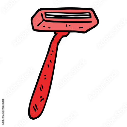 hand drawn doodle style cartoon disposable razor