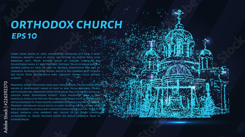 Orthodox Church of the particles. The Church is made up of dots and circles.