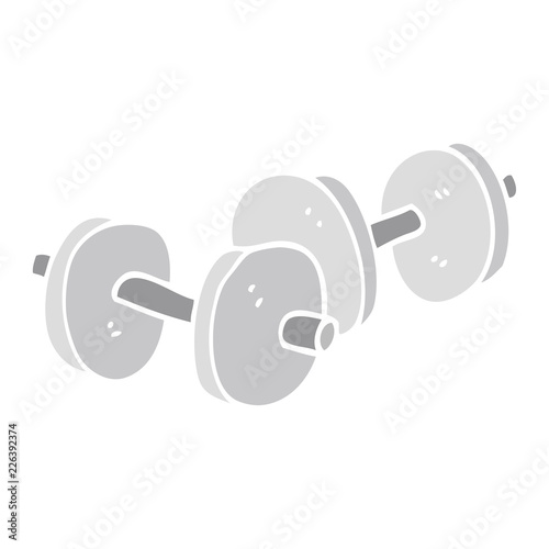 flat color illustration cartoon pair of dumbbells