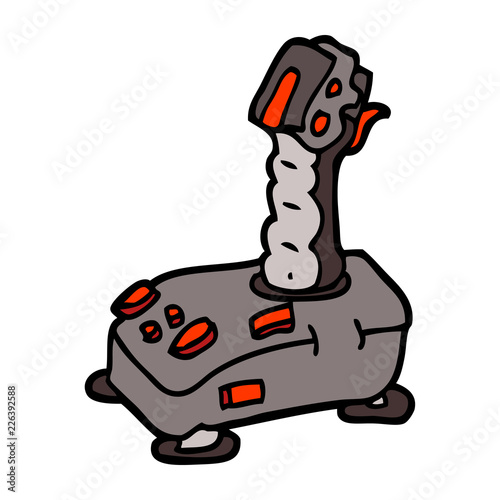 hand drawn doodle style cartoon joystick