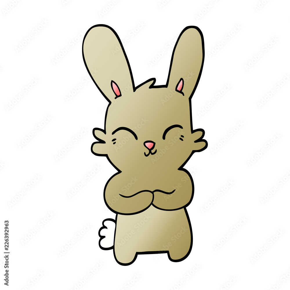 Obraz premium cute vector gradient illustration cartoon rabbit