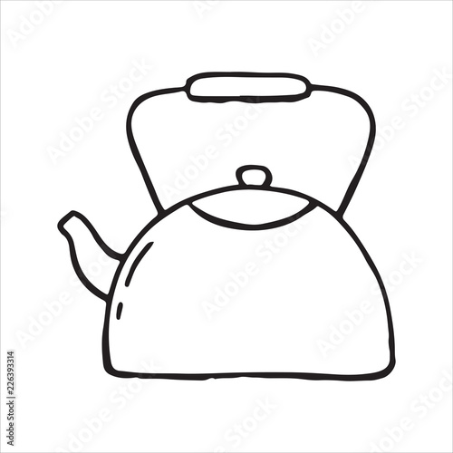 Handdrawn kettle doodle icon