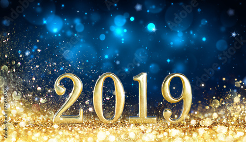 Photographie Happy New Year 2019 - Glitter Golden Dust