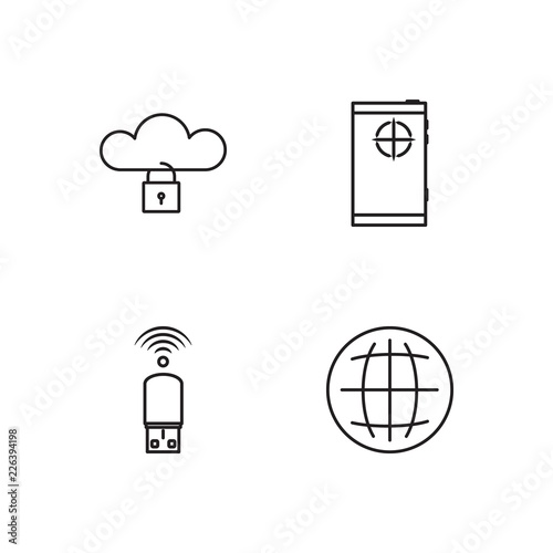 web simple outlined icons set