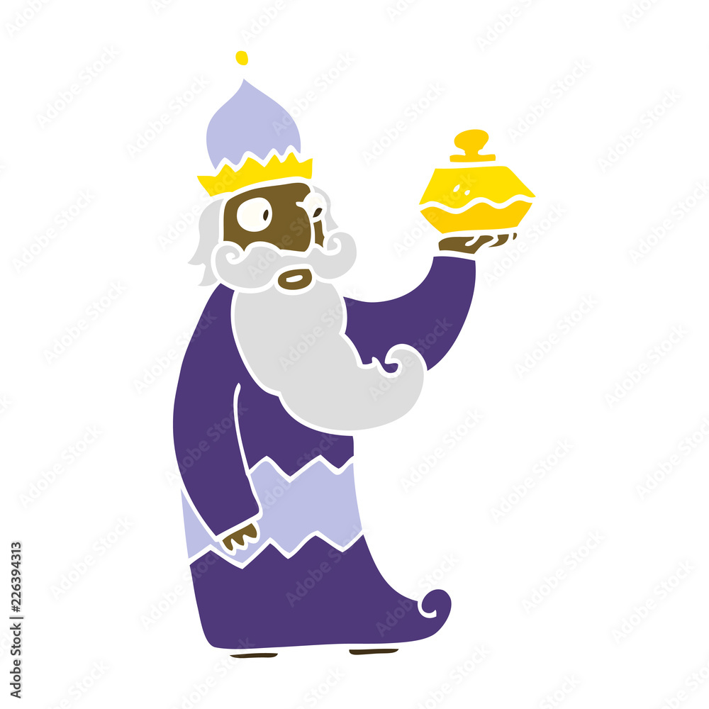 one of the three wise men flat color illustration cartoon one of the three wise men flat color illustration cartoon