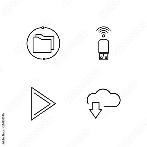 web simple outlined icons set