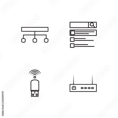 web simple outlined icons set