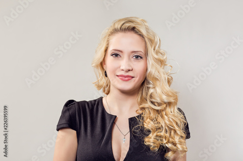 Beautiful elegant woman in black dress