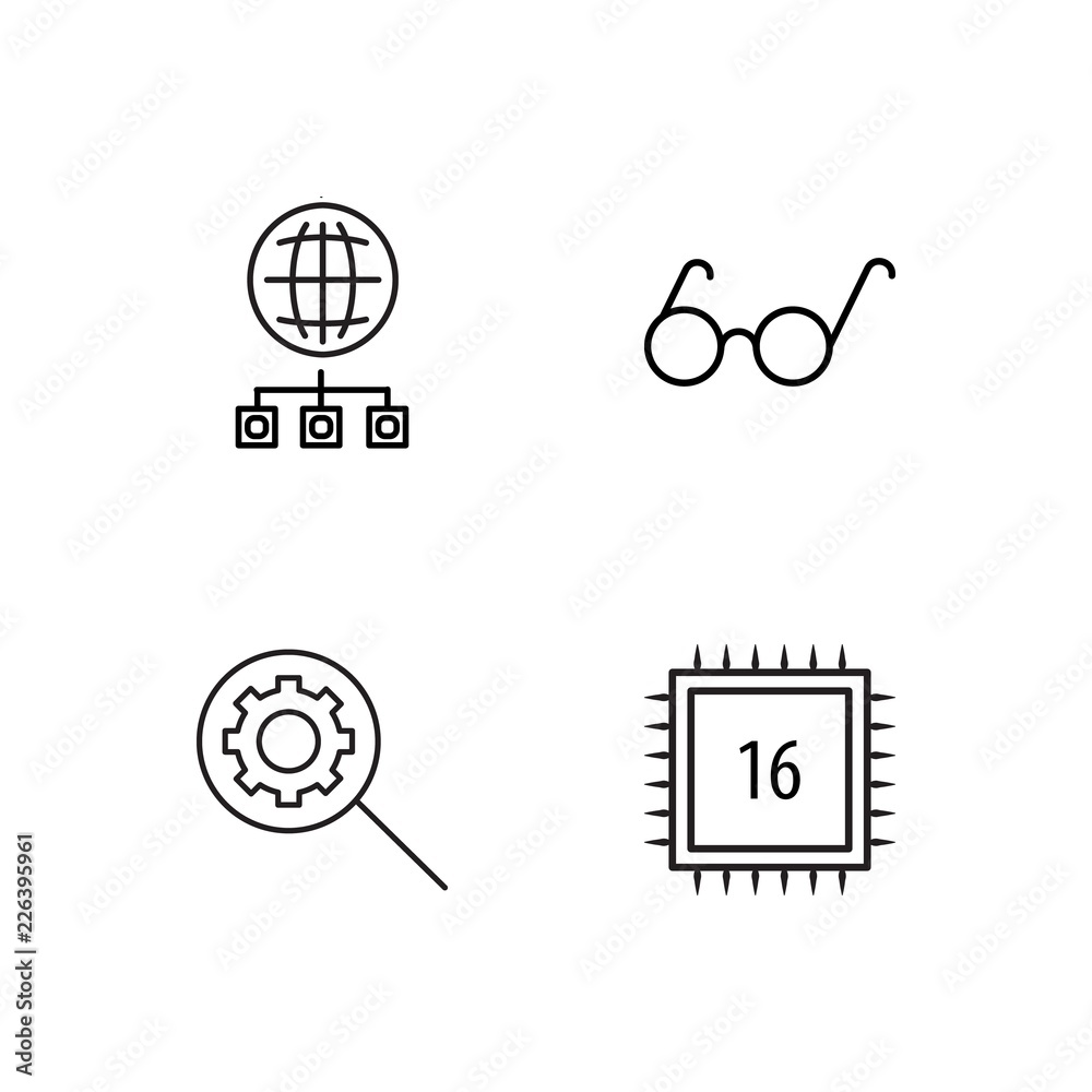 web simple outlined icons set