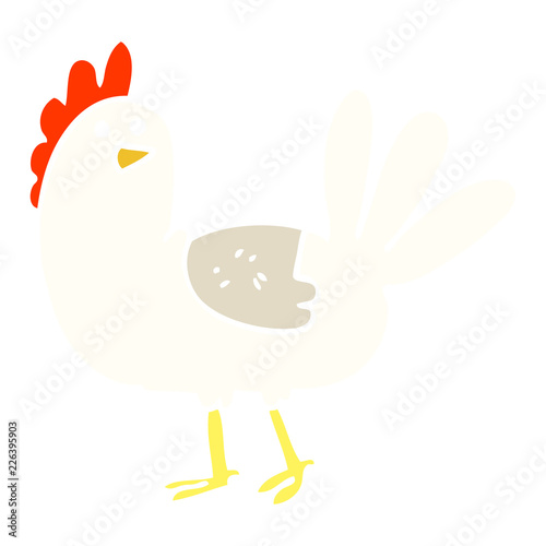 flat color illustration cartoon chicken