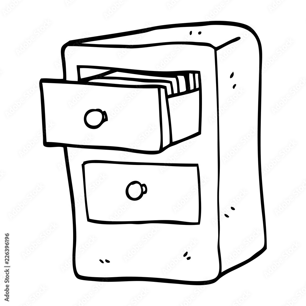 black and white cartoon drawers of files black and white cartoon drawers of files