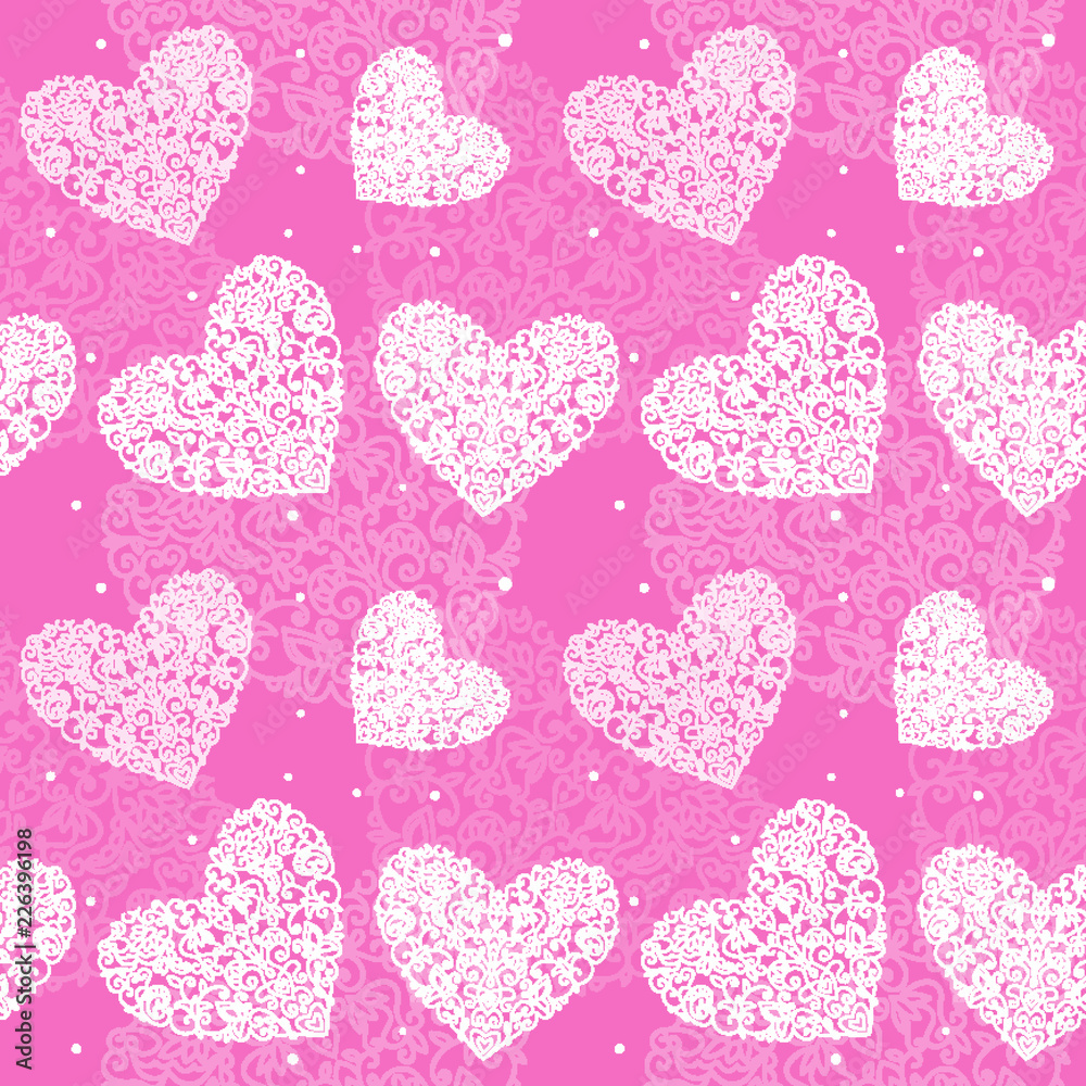 seamless pattern heart drawn curls white on purple background sm seamless pattern heart drawn curls white on purple background sm