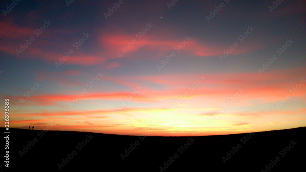 Sunset over the mountain