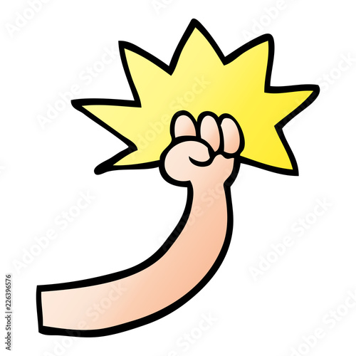 vector gradient illustration cartoon punching arm