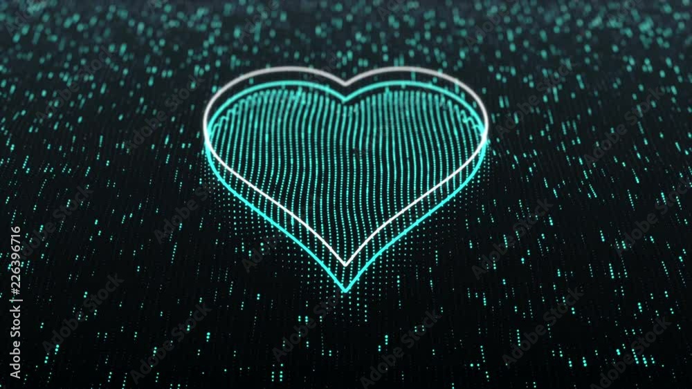 Abstract background with animation of technologic symbol or icon from flickering particles and lines as data transfer. Animation of seamless loop. Abstract background with animation of technologic symbol or icon from flickering particles and lines as data transfer. Animation of seamless loop.