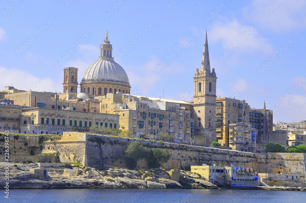 Landscape of La Valletta  -  the capital city of Malta.
