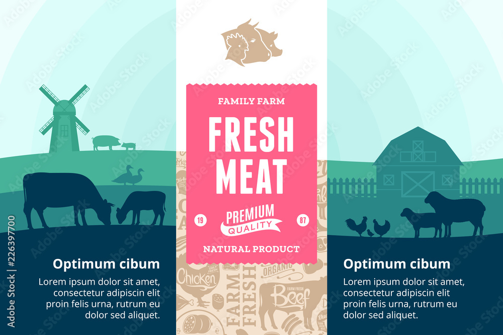Naklejka premium Vector meat illustration