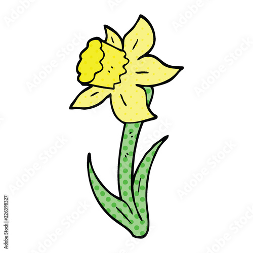comic book style cartoon daffodil