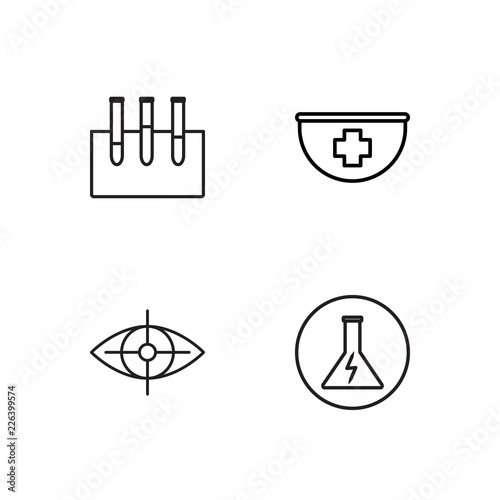 medical simple outlined icons set