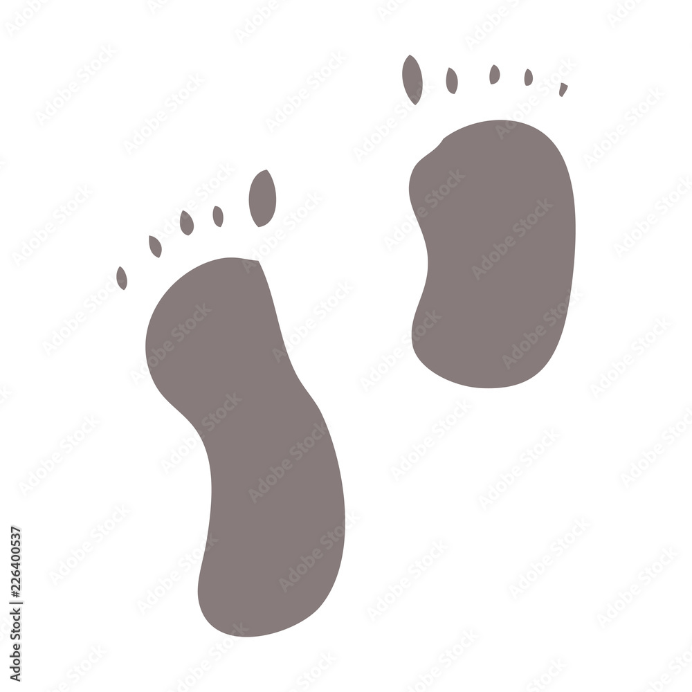 flat color illustration cartoon foot prints flat color illustration cartoon foot prints