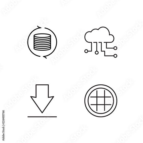 web simple outlined icons set